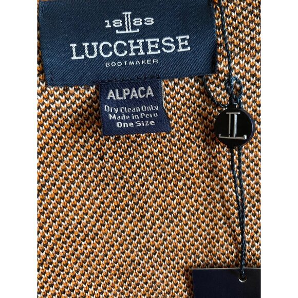 Lucchese Lightweight Alpaca Cape Peruvian Poncho Taos Collegiate Orange One Size - Picture 3 of 7